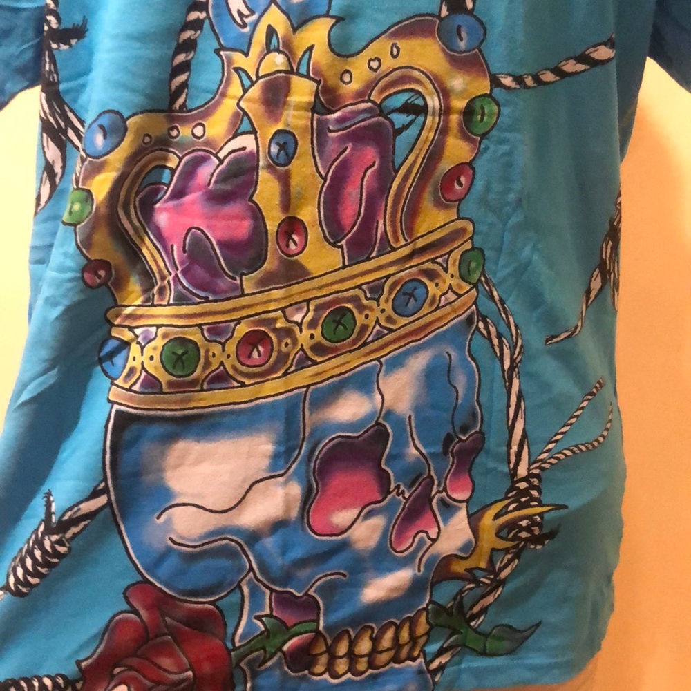 New Ed Hardy Christian Audigier Rare Vintage Graphic T-Shirt Men's M XL DAMAGE